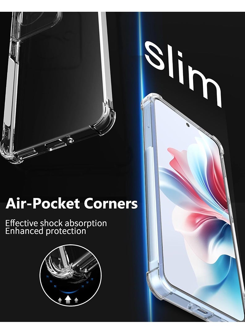 Theodor Oppo F25 Pro Clear Case, Shock-Absorption TPU Cell Phone Cover with Reinforced Corners, Soft Flexible & Crystal Clear Protective Bumper Case - Image 2