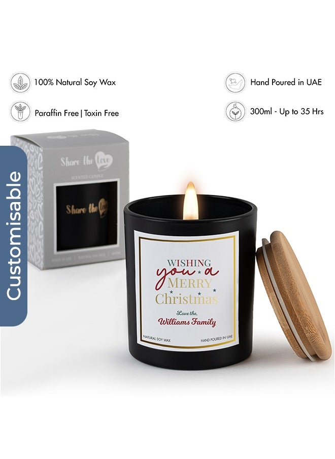 Share the Love Personalised Soy Scented Candle - Merry Christmas Edition  - Image 1