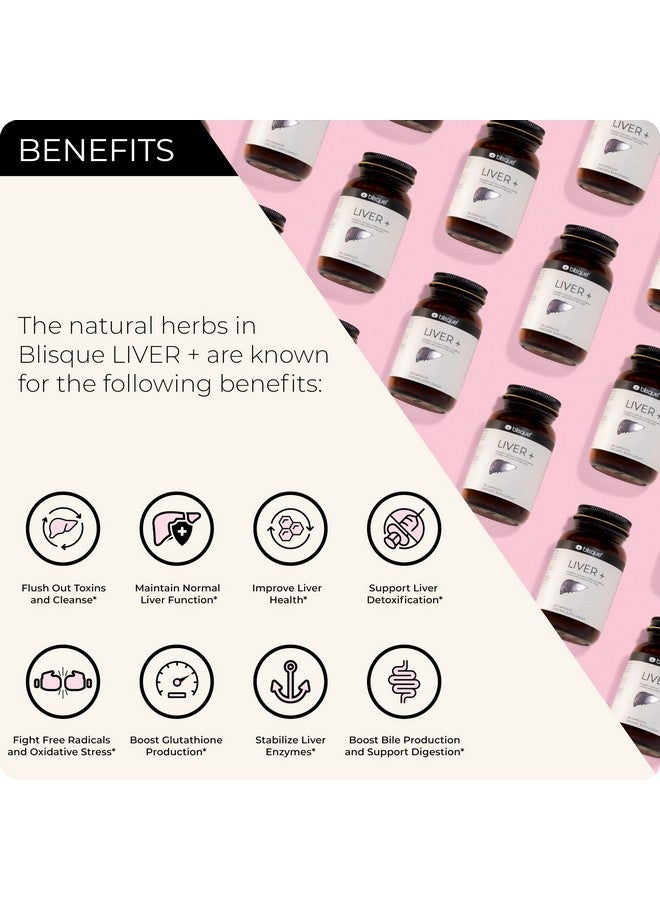 Blisque - Liver Complex Supplement to Detox, Cleanse, and Repair The Liver | Doctor Approved | Natural Ingredients | Milk Thistle, Dandelion, and Burdock Root | 90 Capsule Pills - Image 3