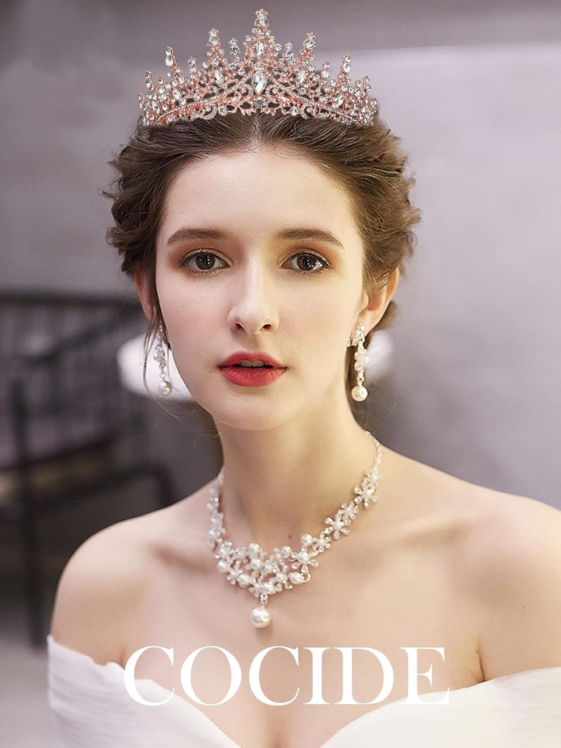 Cocide Tiara and Crown for Women Crystal Queen Crown Rhinestone Tiara for Girl Bride Wedding Hair Accessories for Bridal Birthday Party Prom for Halloween Cos-play Costume Christmas - Image 4