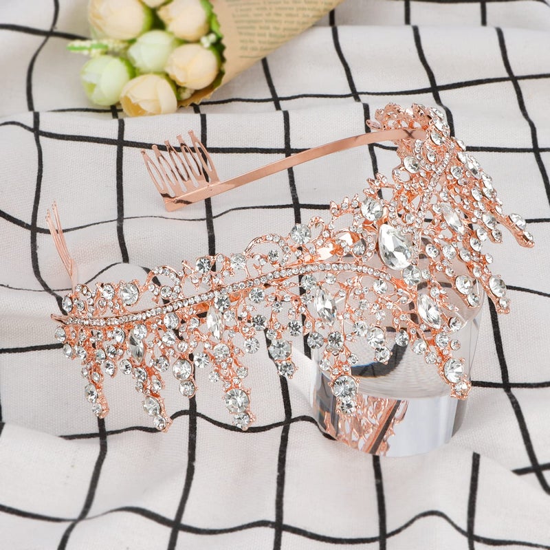 Cocide Tiara and Crown for Women Crystal Queen Crown Rhinestone Tiara for Girl Bride Wedding Hair Accessories for Bridal Birthday Party Prom for Halloween Cos-play Costume Christmas - Image 5