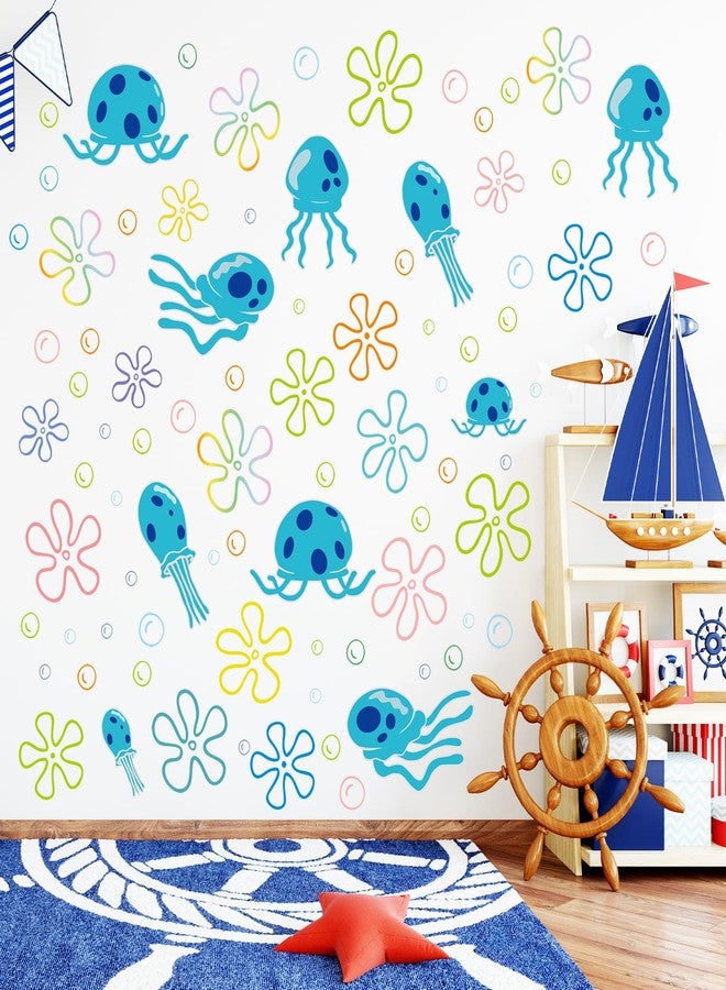 Rotumaty 117 PCS Jellyfish Bubbles Wall Stickers Under The Sea Birthday Party Decorations Ocean Wall Decals Summer Party Supplies Wall Decor for Bathroom Nursery Bedroom Home School Car - Image 5