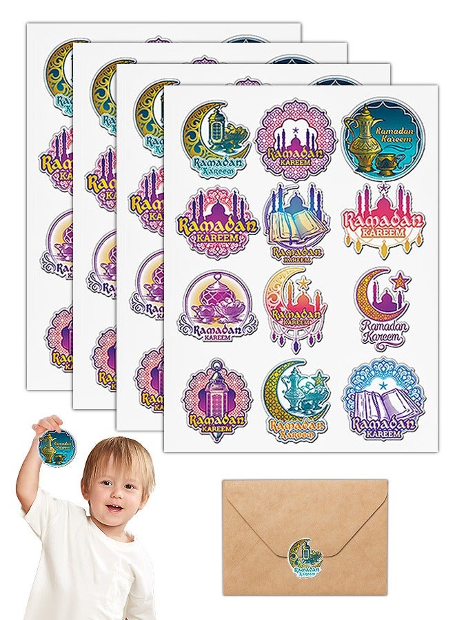 Beyond 4 Sheet Cartoon Sticker Kit, Muslim Theme Waterproof Self Adhesive Wall decal, School Office Home Decoration for Kids Reward or Gift - Image 1