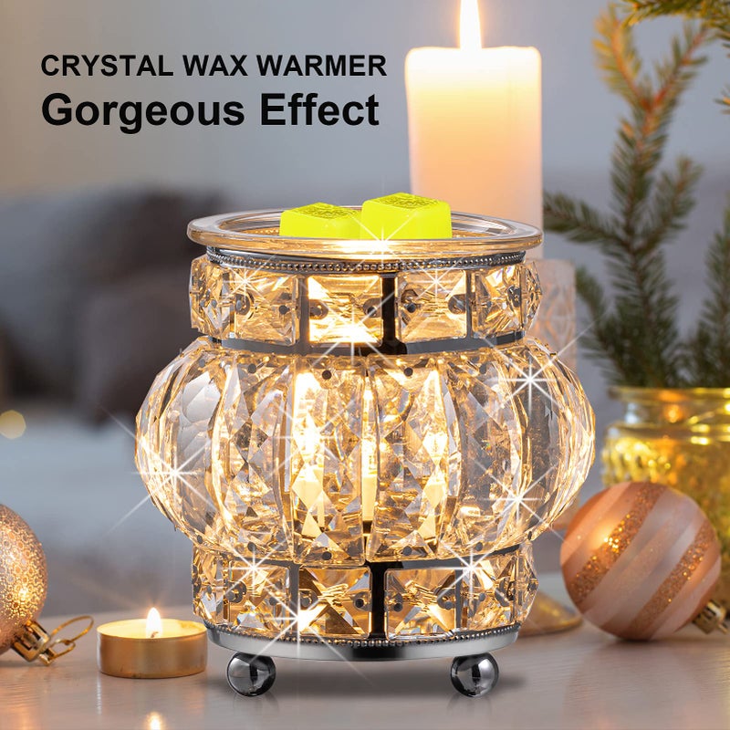 MAXWINER Wax Melt Warmer Wrought Iron Crystal Oil Burner for Home, Living Room, Bedroom, Kitchen, Office (Golden) - Image 3