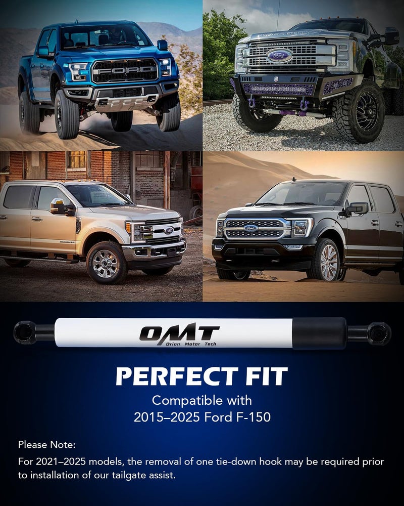 Orion Motor Tech Truck Tailgate Assist, Pickup Tailgate Lift Assist Kit Compatible with Ford F150 2015 2016 2017 2018 2019 2020 2021 2022 2023 2024 2025, F150 Truck Pickup Tailgate Shock Absorber - Image 3