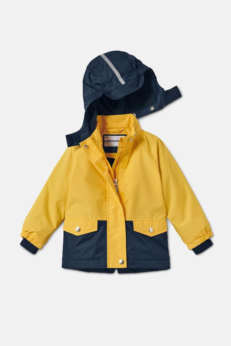 Tchibo Toddler Boys Thermal Rain Jacket, Navy and Yellow - Image 1