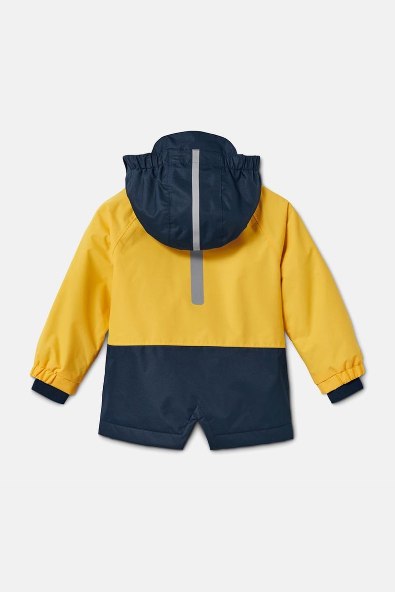 Tchibo Toddler Boys Thermal Rain Jacket, Navy and Yellow - Image 4