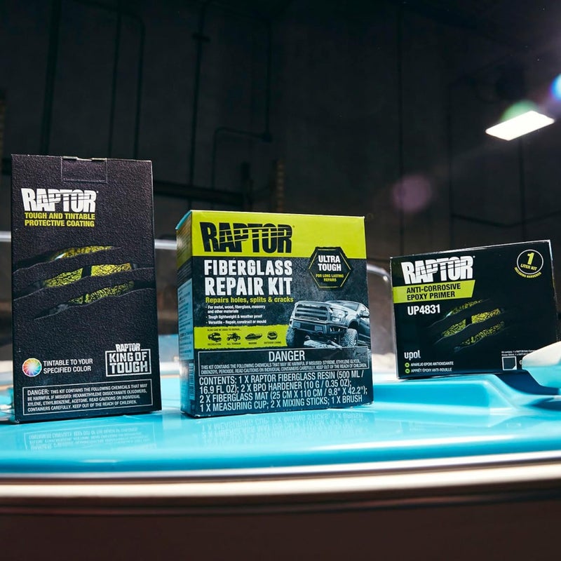 Raptor طقم إصلاح الألياف الزجاجية رابتور فائق القوة للإصلاحات طويلة الأمد على الثقوب والشقوق والتصدعات طقم إصلاح السيارات - Image 3