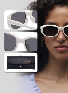 flâneur Retro Vintage 70s Sunglasses For Women and Men White  - Image 4