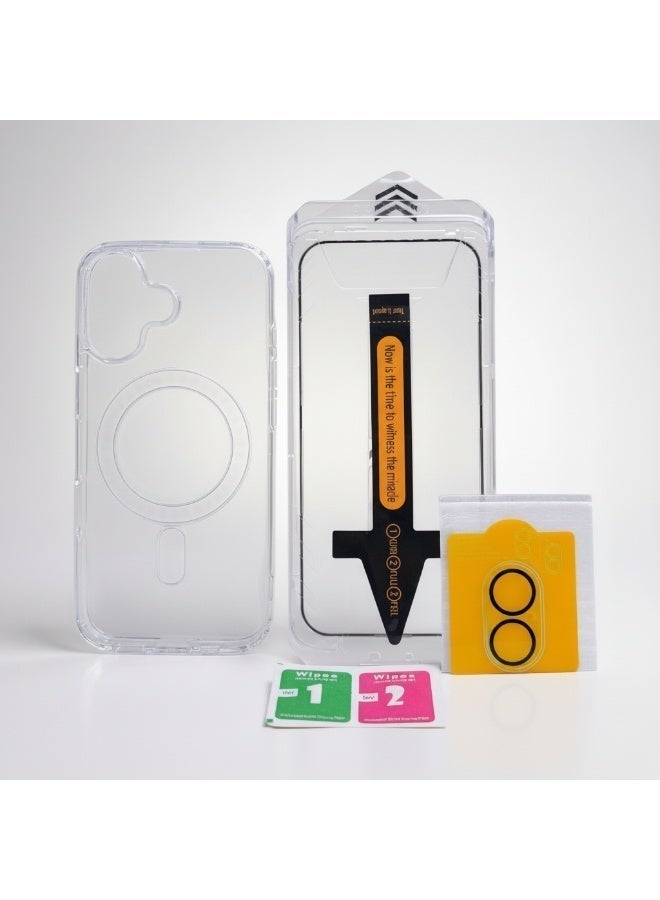 كفر ايفون 17 شفاف يدعم الماج سيف، مع حامي شاشة سهل التركيب وحامي لعدسة الكاميرا - Image 3