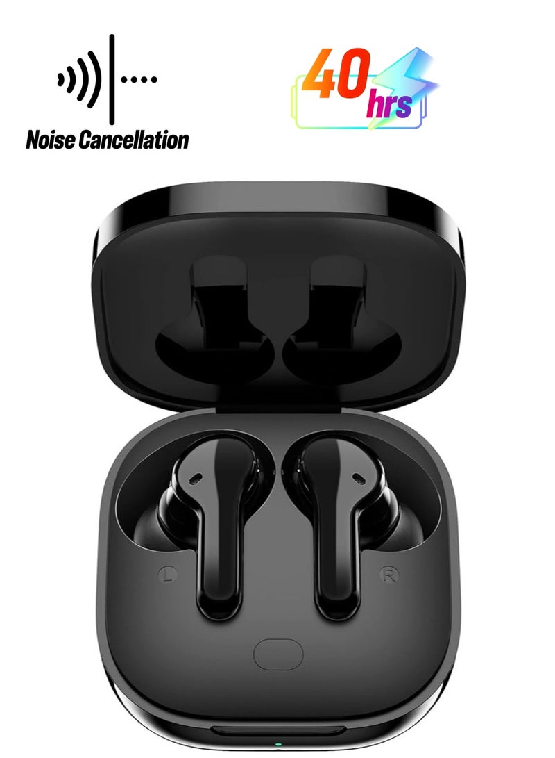 QCY T13 True Wireless Earbuds Bluetooth 5.1 Headphones Touch Control With Charging Case IPX5 Waterproof Stereo Earphones In-Ear Built-In Mic Headset 40H Playtime Black - Image 1