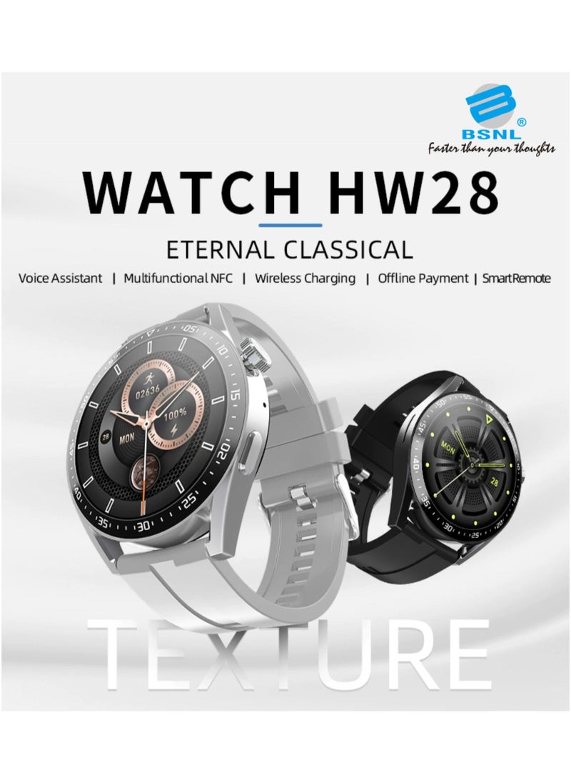 BSNL - HW28 Multifunctional NFC Smart Watch With Qi Wireless Charging - Green - Image 1