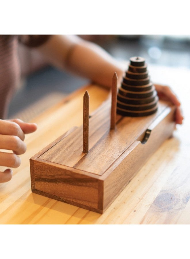BSIRI BSIRI Fun Puzzle Board Games Gifts of Hanoi Tower (9 Rings) with Wooden Designs for Brain Teasers Logic Games Kids and Adults to Challenges Mastermind Game and Think for Fun Learning Tower Puzzles  - Image 5