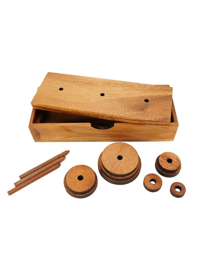 BSIRI BSIRI Fun Puzzle Board Games Gifts of Hanoi Tower (9 Rings) with Wooden Designs for Brain Teasers Logic Games Kids and Adults to Challenges Mastermind Game and Think for Fun Learning Tower Puzzles  - Image 2
