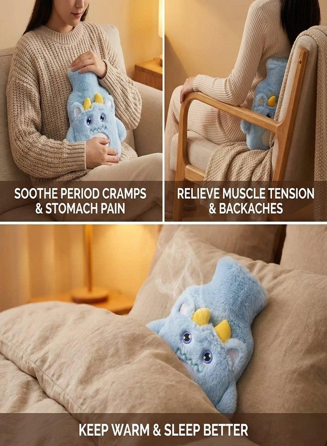 Nuvex Cute Hot Water Bottle with Plush Cartoon Cover Long-Lasting Hot & Cold Pack for Menstrual Cramps, Back & Shoulder Pain, Leak-Proof Hand Warmer & Foot Comfort Therapy, Hot Compress (1000ml) - Image 3