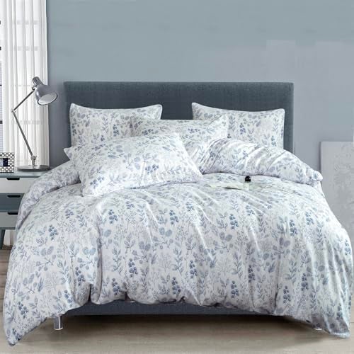 BUPIRD King Duvet Cover Set Floral 100% Brushed Microfiber 3 Pieces Vintage Chic Floral Garden Vibrant Botanical Floral Pattern Printed King Duvet Cover Flower with Zipper Closure (Floral, King) - Image 1