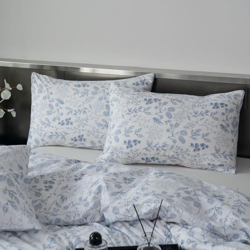BUPIRD King Duvet Cover Set Floral 100% Brushed Microfiber 3 Pieces Vintage Chic Floral Garden Vibrant Botanical Floral Pattern Printed King Duvet Cover Flower with Zipper Closure (Floral, King) - Image 5