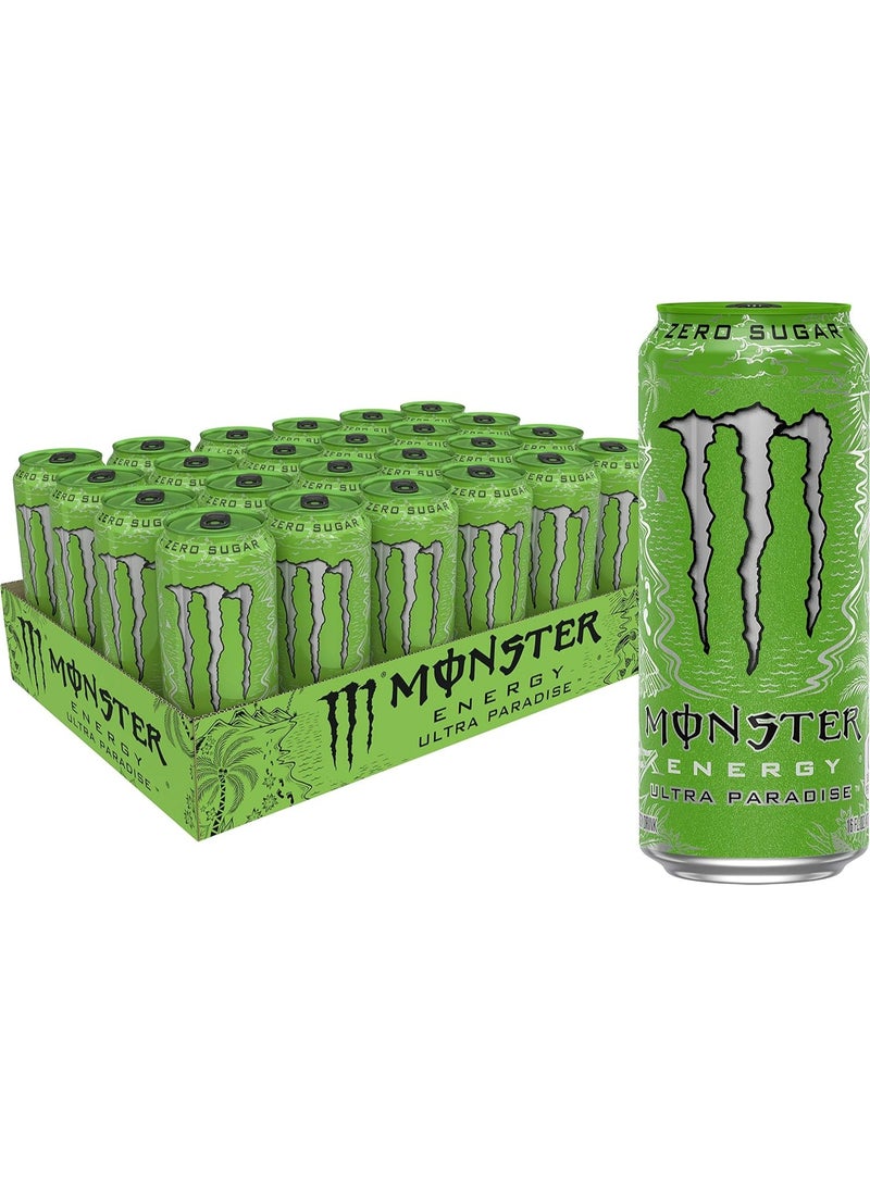Monster Energy Ultra Paradise, Sugar Free Energy Drink, 16 Ounce (Pack of 24) - Image 1