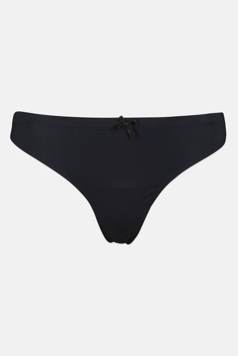 bebe Women 3 Piece Plain String Briefs, Multicolor - Image 2