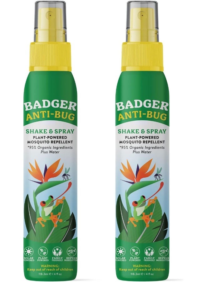 Badger Badger Bug SprayOrganic Deet Free Mosquito Repellent With Citronella & LemongrassNatural Bug Spray For PeopleFamily Friendly Bug Repellent4 Fl Oz (2 Pack)  - Image 1