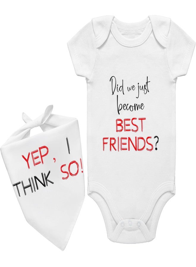 Skicuff أطقم ملابس متطابقة للأطفال والكلاب، أطقم ملابس متطابقة لأفضل الأصدقاء، بدلة قطنية للأطفال الرضع ووشاح للكلاب، مناسبة للرضع والحيوانات الأليفة حديثة الولادة - Image 1