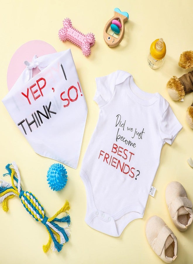 Skicuff أطقم ملابس متطابقة للأطفال والكلاب، أطقم ملابس متطابقة لأفضل الأصدقاء، بدلة قطنية للأطفال الرضع ووشاح للكلاب، مناسبة للرضع والحيوانات الأليفة حديثة الولادة - Image 4