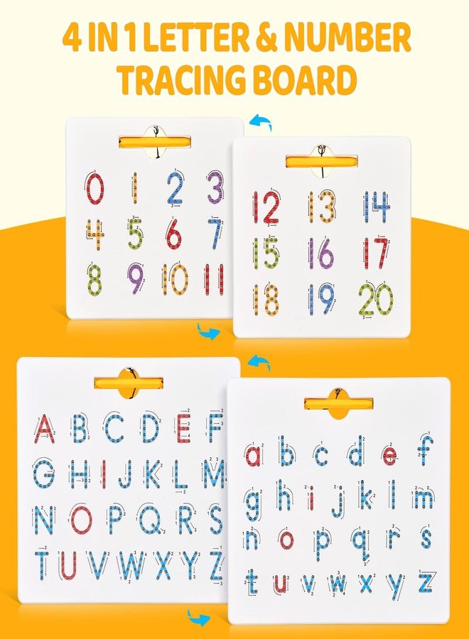 GAMENOTE Double Sided Magnetic Letter & Number Board Set - Alphabet & Numbers Tracing Board for Toddlers, ABC Uppercase & Lowercase Practicing, Math Learning, Educational Toys for Kids - Image 2