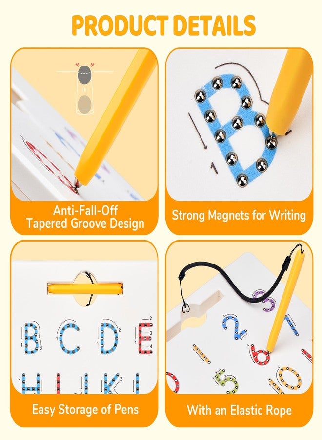 GAMENOTE Double Sided Magnetic Letter & Number Board Set - Alphabet & Numbers Tracing Board for Toddlers, ABC Uppercase & Lowercase Practicing, Math Learning, Educational Toys for Kids - Image 5