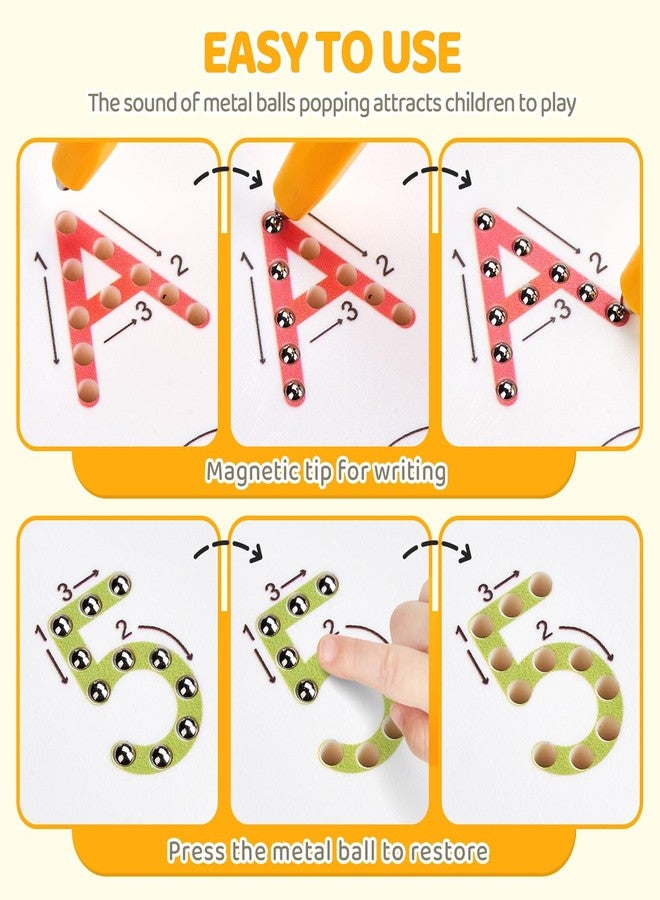 GAMENOTE Double Sided Magnetic Letter & Number Board Set - Alphabet & Numbers Tracing Board for Toddlers, ABC Uppercase & Lowercase Practicing, Math Learning, Educational Toys for Kids - Image 3