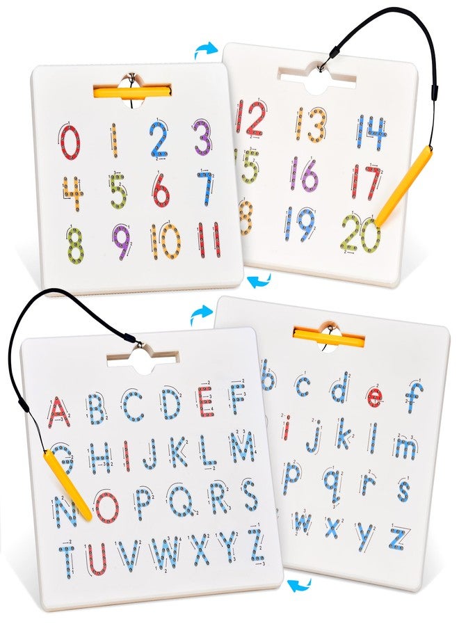 GAMENOTE Double Sided Magnetic Letter & Number Board Set - Alphabet & Numbers Tracing Board for Toddlers, ABC Uppercase & Lowercase Practicing, Math Learning, Educational Toys for Kids - Image 1