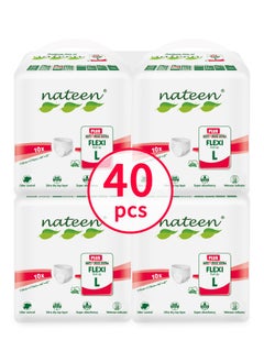 nateen Flexi Plus Adult Diapers Pants,Incontinence Pull Up,Large,Waist Size 110-170cm,40 Count Adult Pull Ups,Superior Comfort,Excellent Combination of Protection  - Image 1