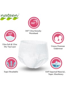 nateen Flexi Plus Adult Diapers Pants,Incontinence Pull Up,Large,Waist Size 110-170cm,40 Count Adult Pull Ups,Superior Comfort,Excellent Combination of Protection  - Image 3