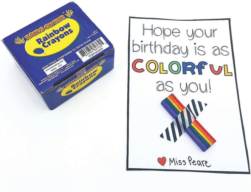 Fun Express 25 Rainbow Design Crayons - Non-Toxic and Safe for Kids - Image 3