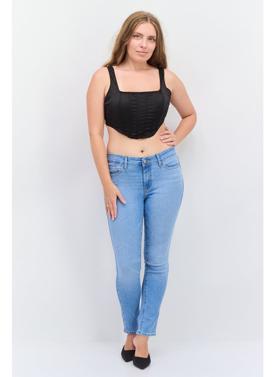 Levi's Women Skinny Fit Stretchable Wash Denim Jeans, Blue  - Image 4