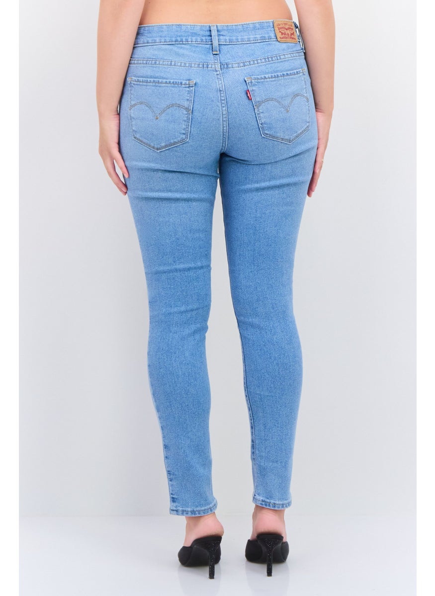 Levi's Women Skinny Fit Stretchable Wash Denim Jeans, Blue  - Image 2