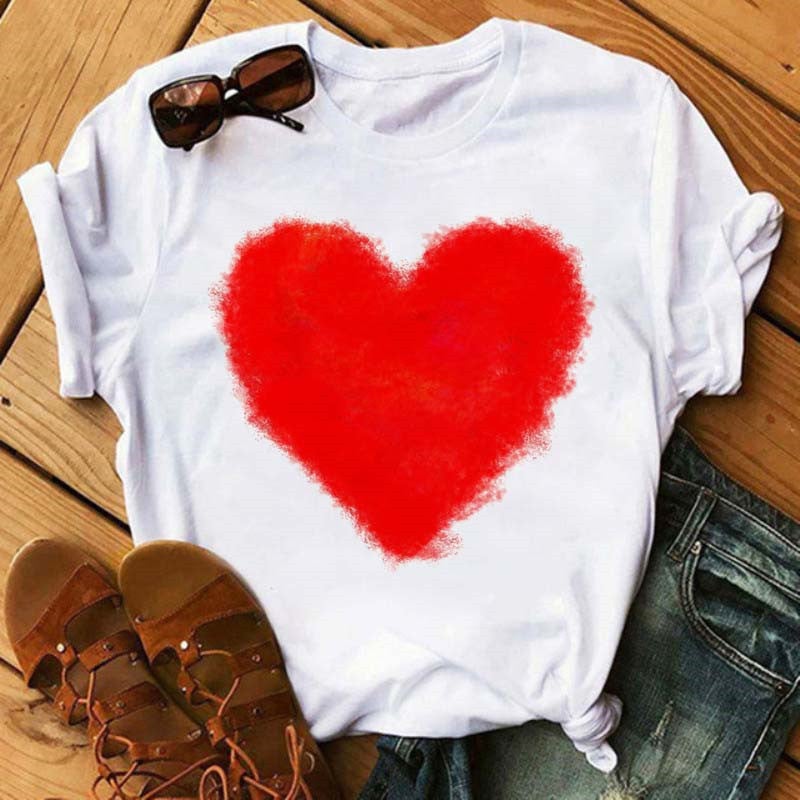 Cross-border supply T-shirt printed T-shirt women's short-sleeved women's clothing - Image 1