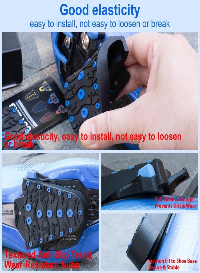 CNCLOL CNC SPD-SL Cleat Covers, Road Bike & Cycling Shoe Non-Slip Rubber Protector Compatible with Shimano SM-SH10/SM-SH11/SM-SH12/SM-SH45, Blue - Image 4