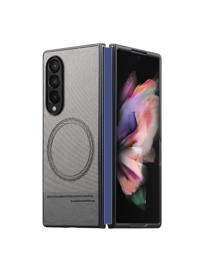 اس-توب جراب لهاتف Samsung Galaxy Z Fold3 5G مصنوع من جلد التويل مع غطاء خلفي مغناطيسي للهاتف - Image 1