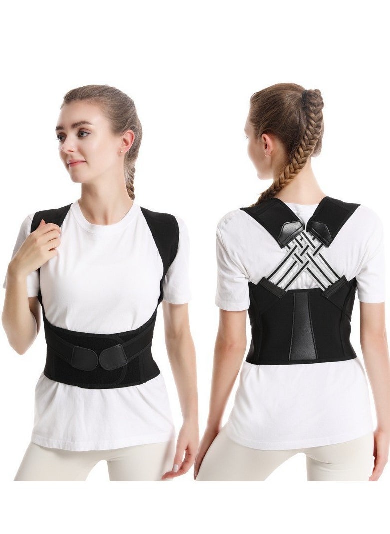 MJZ Back Straightener Posture Corrector, Adjustable Shoulder Posture Brace, Back Straightener Posture Belt, Back Posture Belt Used for Middle and Upper Spine for Women and Men Posture Support Black  - Image 2