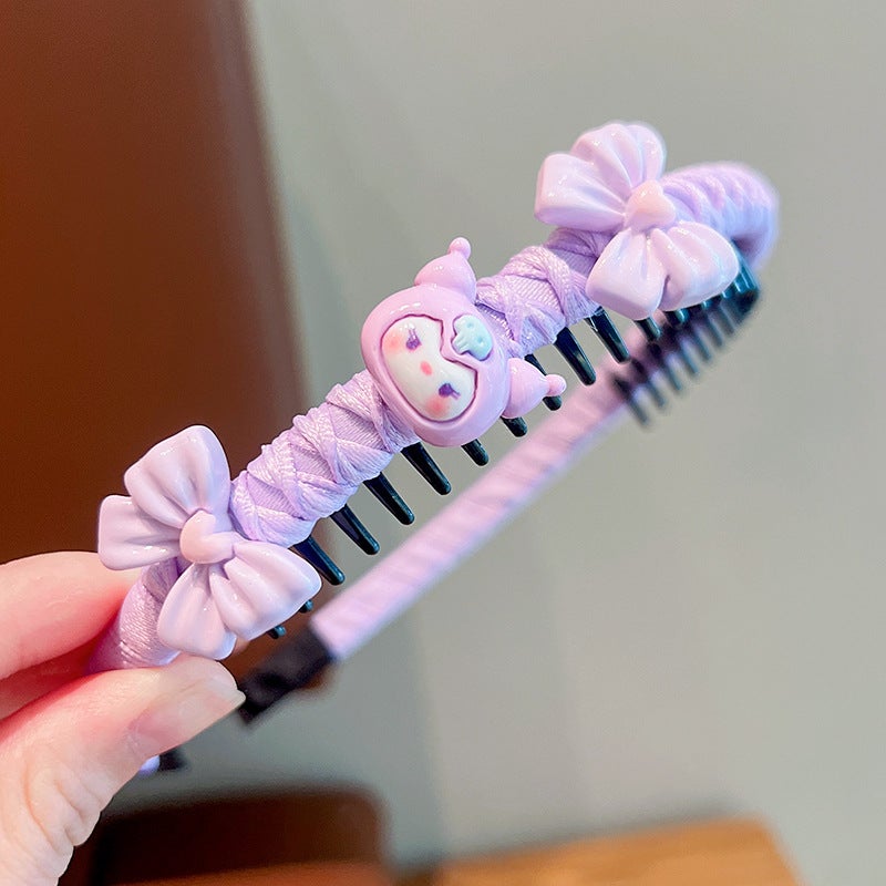 Generic Kids Cartoon Hairband Non-Slip Toddler Headwear 4# purple bow