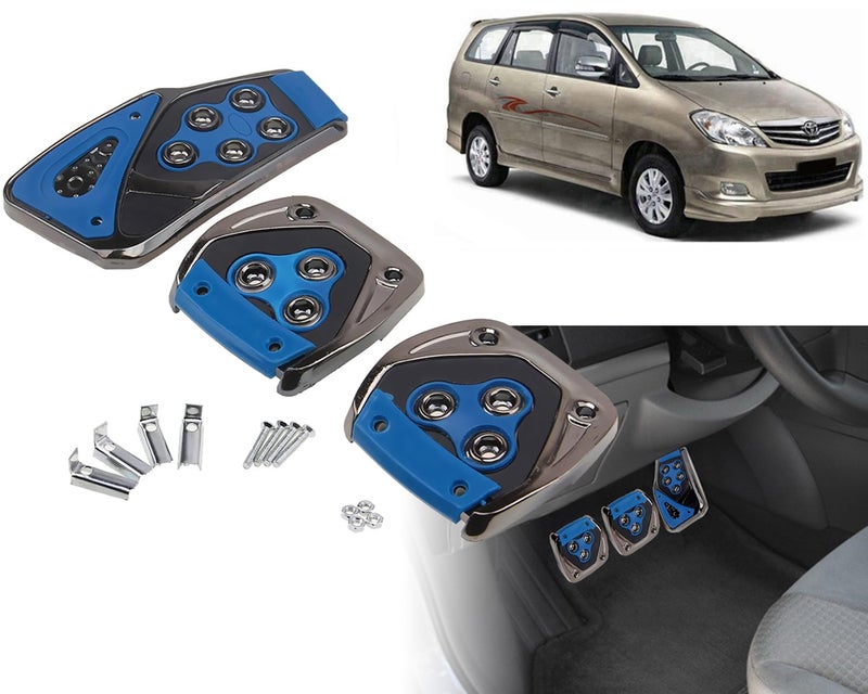 Selifaur - 3 Pcs Blue Non-Slip Manual Car Pedals kit Pad Covers Set for Innova 2005-12 - Image 1