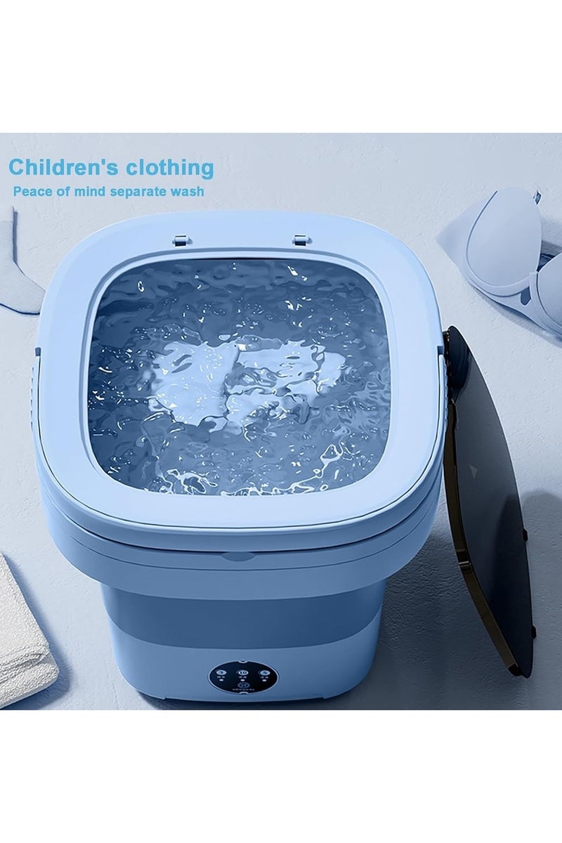 غسالة صغيرة محمولة قابلة للطي مع مجفف دوار للتنظيف بالموجات فوق الصوتية والتعقيم مع سلة تصريف - Image 3