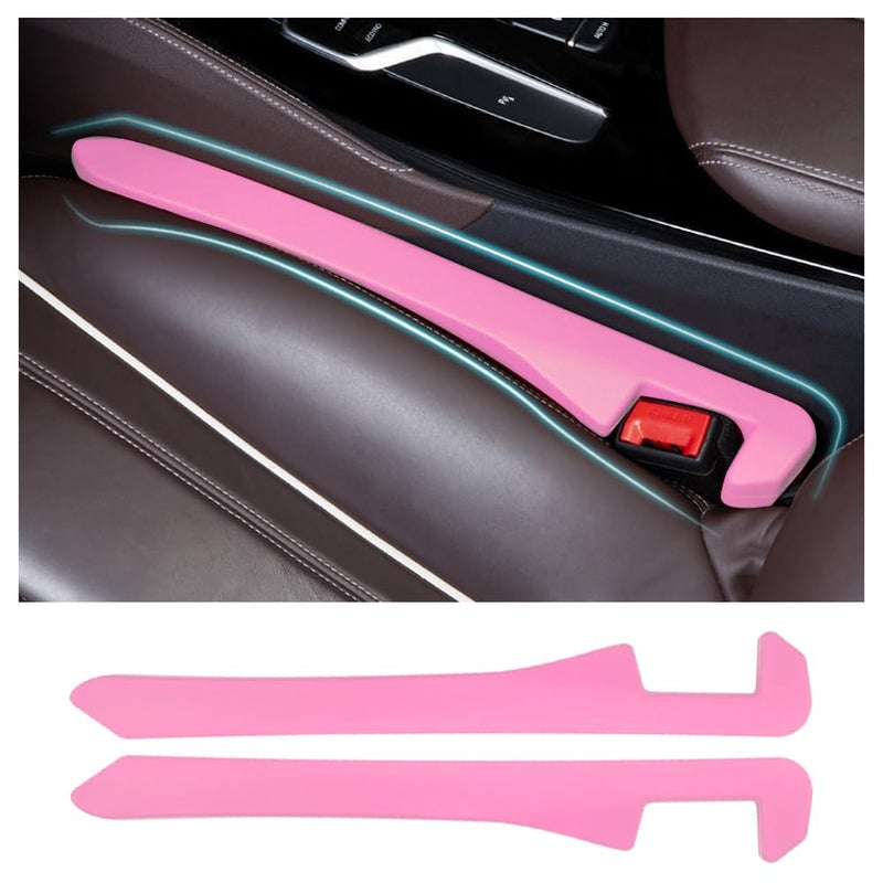 Junecarp Car Seat Gap Filler 2 Pack,Car Gap Filler Organizer to Impede Items from Dropping,Essential Interior Car Accessories Seat Gap Plug (Pink) - Image 1