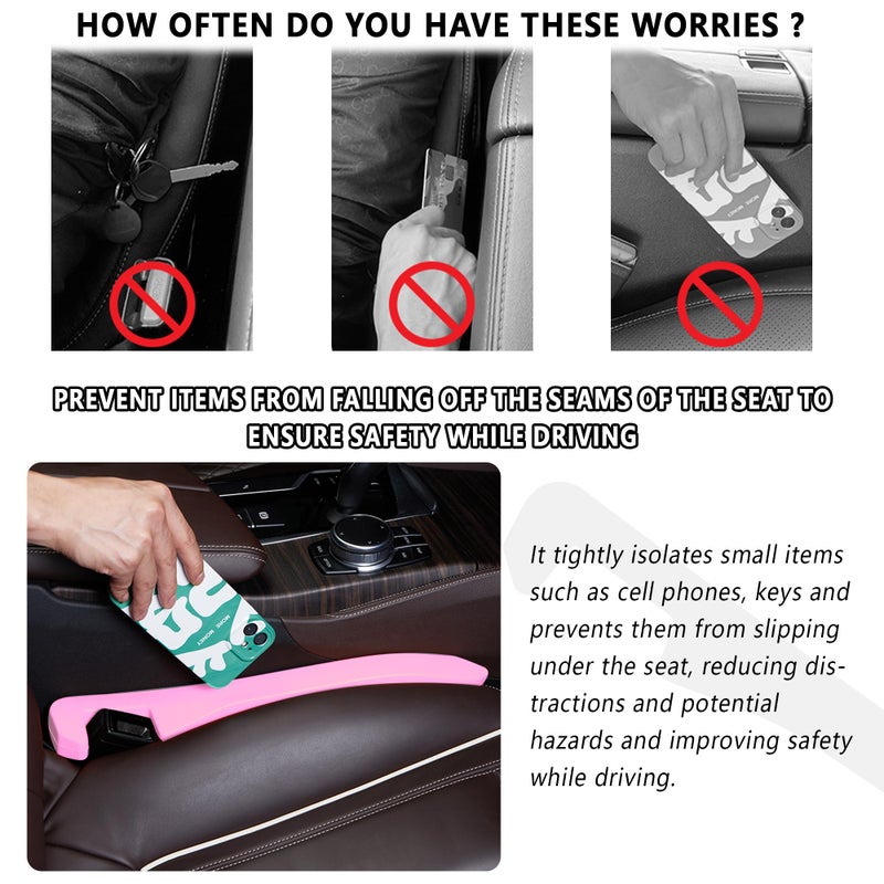 Junecarp Car Seat Gap Filler 2 Pack,Car Gap Filler Organizer to Impede Items from Dropping,Essential Interior Car Accessories Seat Gap Plug (Pink) - Image 5