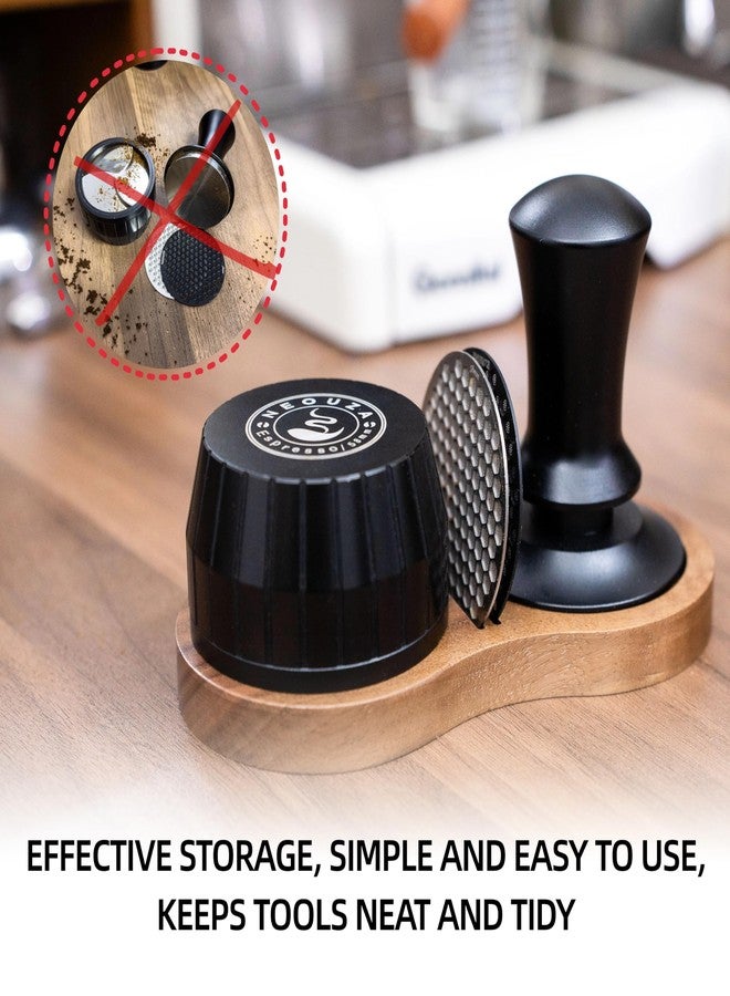 NEOUZA Coffee Tamper Stand Holder for Tamper, Distribution Tool, Puck Screen, Walnut Wood,51mm 53mm 58mm Universal - Image 3