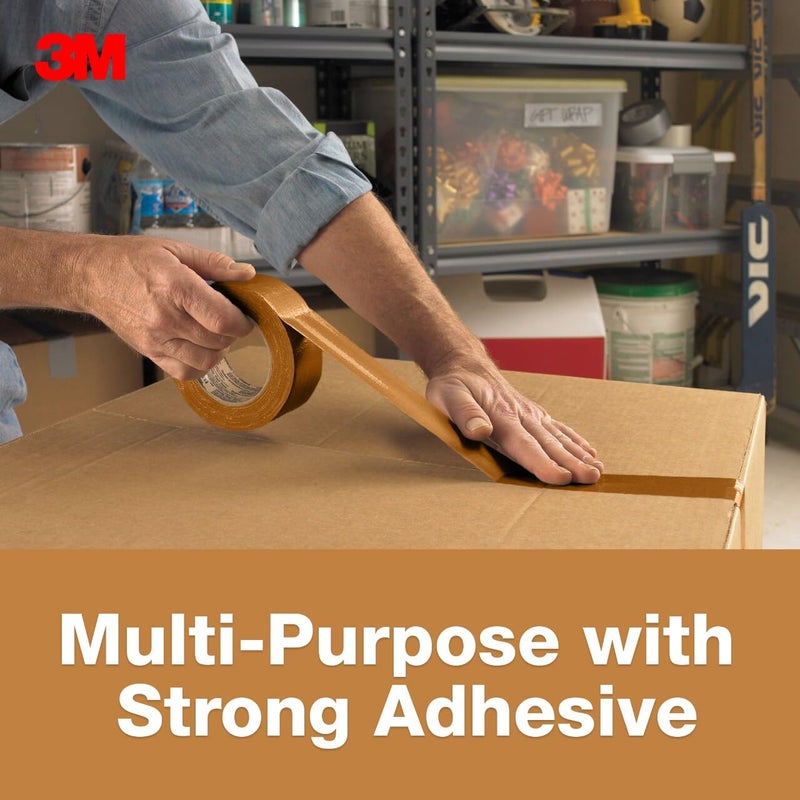 3M Multi-Use Colored Duct Tape, Brown with Strong Adhesive and Water-Resistant Backing, Multi-Surface 3M Duct Tape for Indoor and Outdoor Use, 1.88 Inches x 20 Yards, 1 Roll (3920-BR) - Image 2