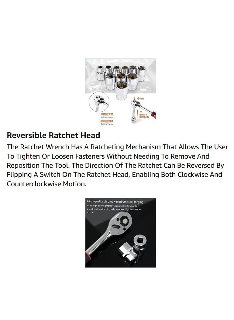 72 Teeth Ratchet Spanner Telescopic Socket Driver Allen Key Wrench