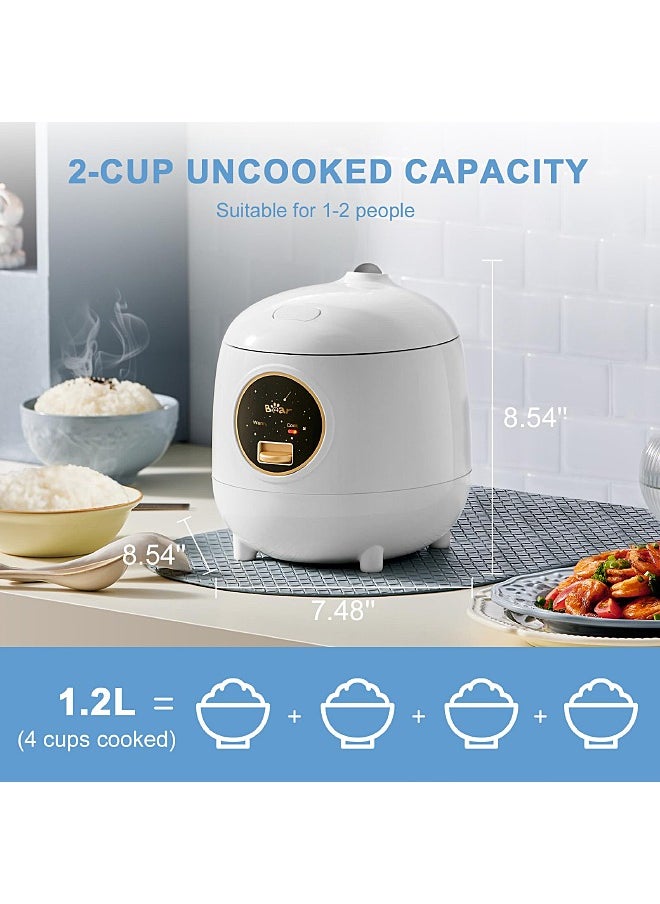 Bear - Mini Electric Rice Cooker - One Button to Cook and Keep Warm Function - Multifunctional Cookware - 200W - 1.2L - Image 1
