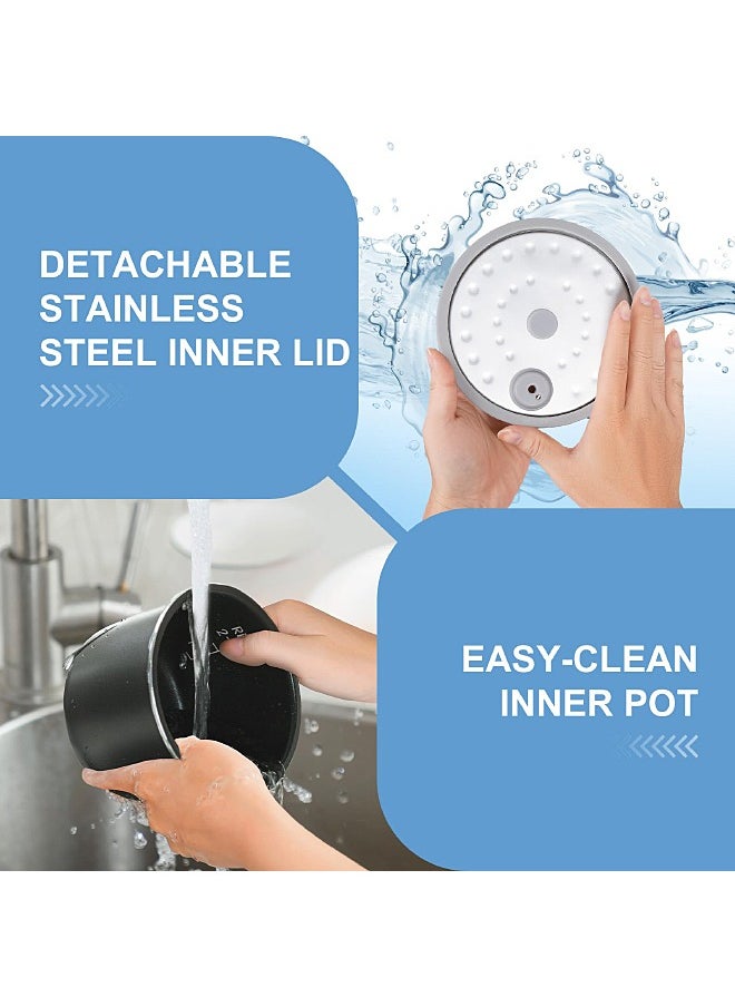 Bear - Mini Electric Rice Cooker - One Button to Cook and Keep Warm Function - Multifunctional Cookware - 200W - 1.2L - Image 1