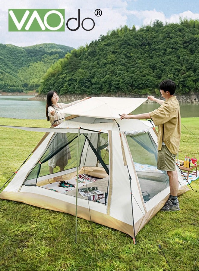 VAOdo Instant Popup Tent 3-5 Persons with Footprint Tarp  Easy Setup Camping Tent  with Double Layers Waterproof Coating Camping Tent with Canopy Sofa and Moisture-proof Cushion - Image 3
